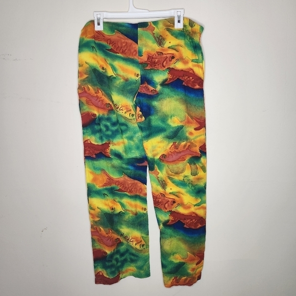 Mikey Mo Key West Linen Like Fish Tie Dye  Material Size Small - Picture 3 of 6